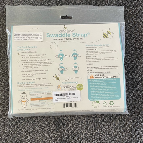 ❤️ Swaddle Strap - arms only baby swaddle , Anna and Eve - Picture 6 of 9